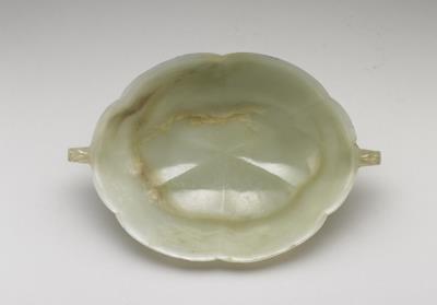 图片[3]-Jade flower-shaped bowl with two leaf-shaped handles, Mughal Empire-China Archive